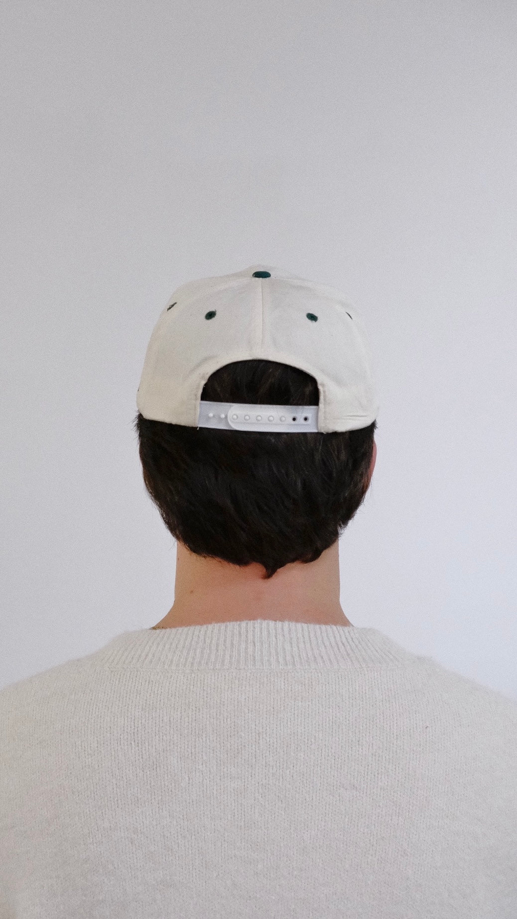 Peace Leaf 5 Panel Baseball Cap - Ivory/Forest Green