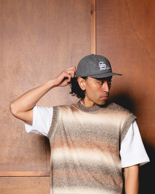 Old English Wool Baseball Cap - Storm Grey/Ivory