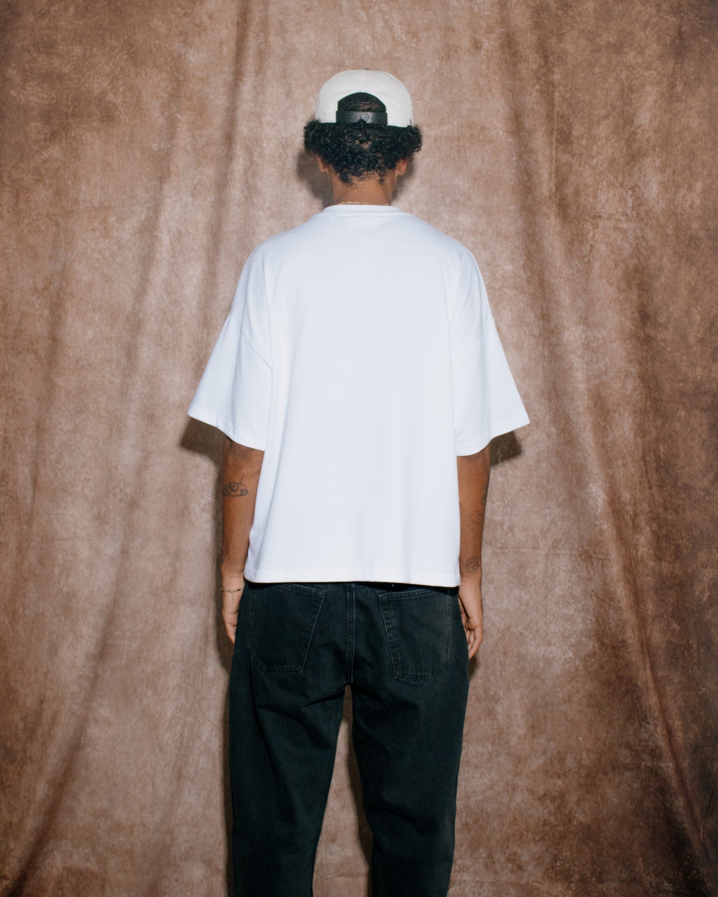 Oversized Boxy Solaire Logo T-Shirt - Ivory/Black