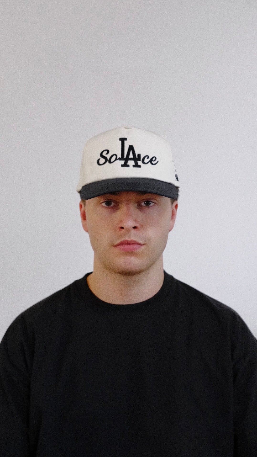 California Onyx 5 Panel Baseball Cap - Ivory/Black