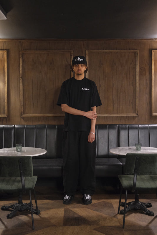 Heavyweight Oversized Boxy Signature Logo T-Shirt - Black/Ivory