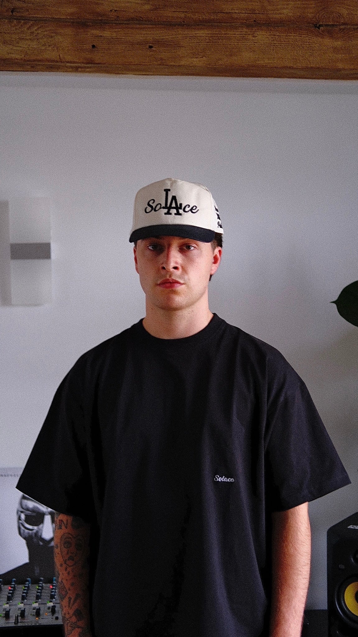 California Onyx 5 Panel Baseball Cap - Ivory/Black