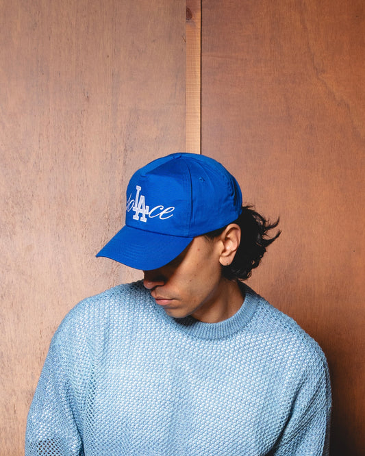 California Cursive 5 Panel Baseball Cap - Dodger Blue/Ivory