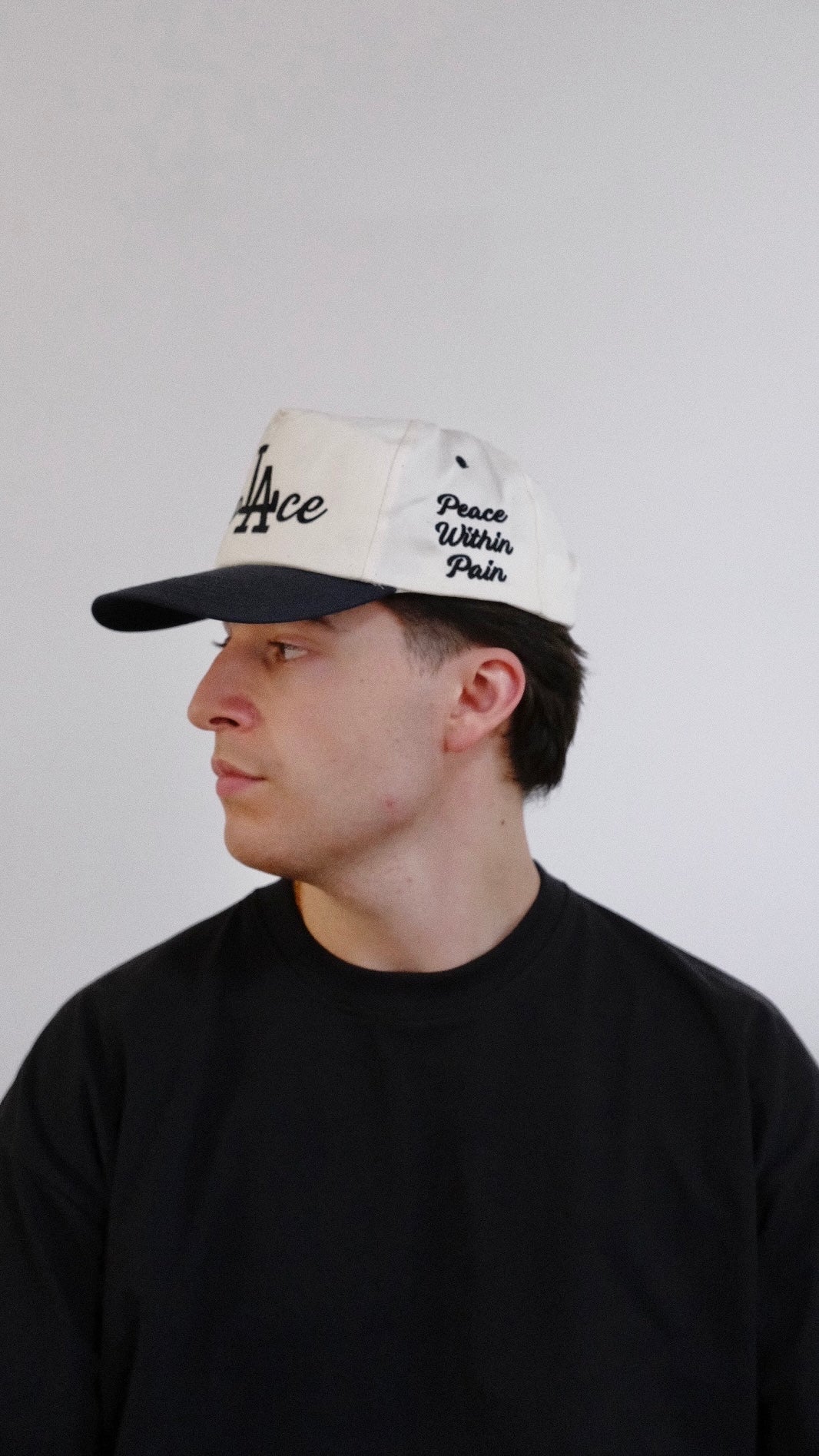 California Onyx 5 Panel Baseball Cap - Ivory/Black