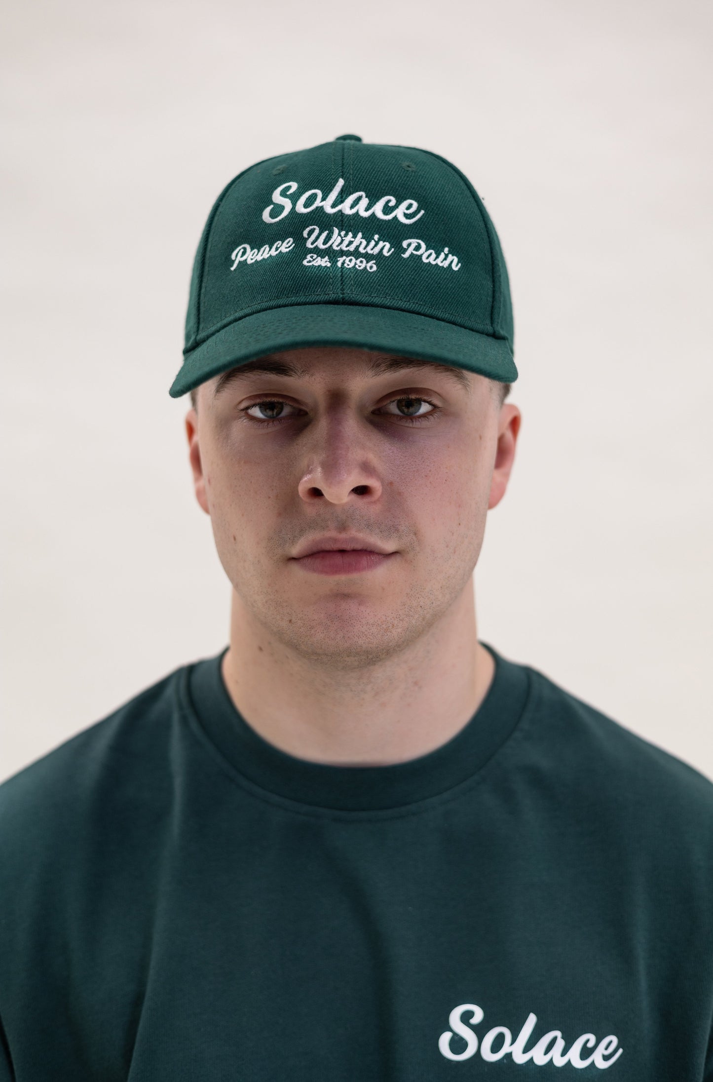 Signature Logo 6 Panel Snapback Cap - Forest Green/Ivory