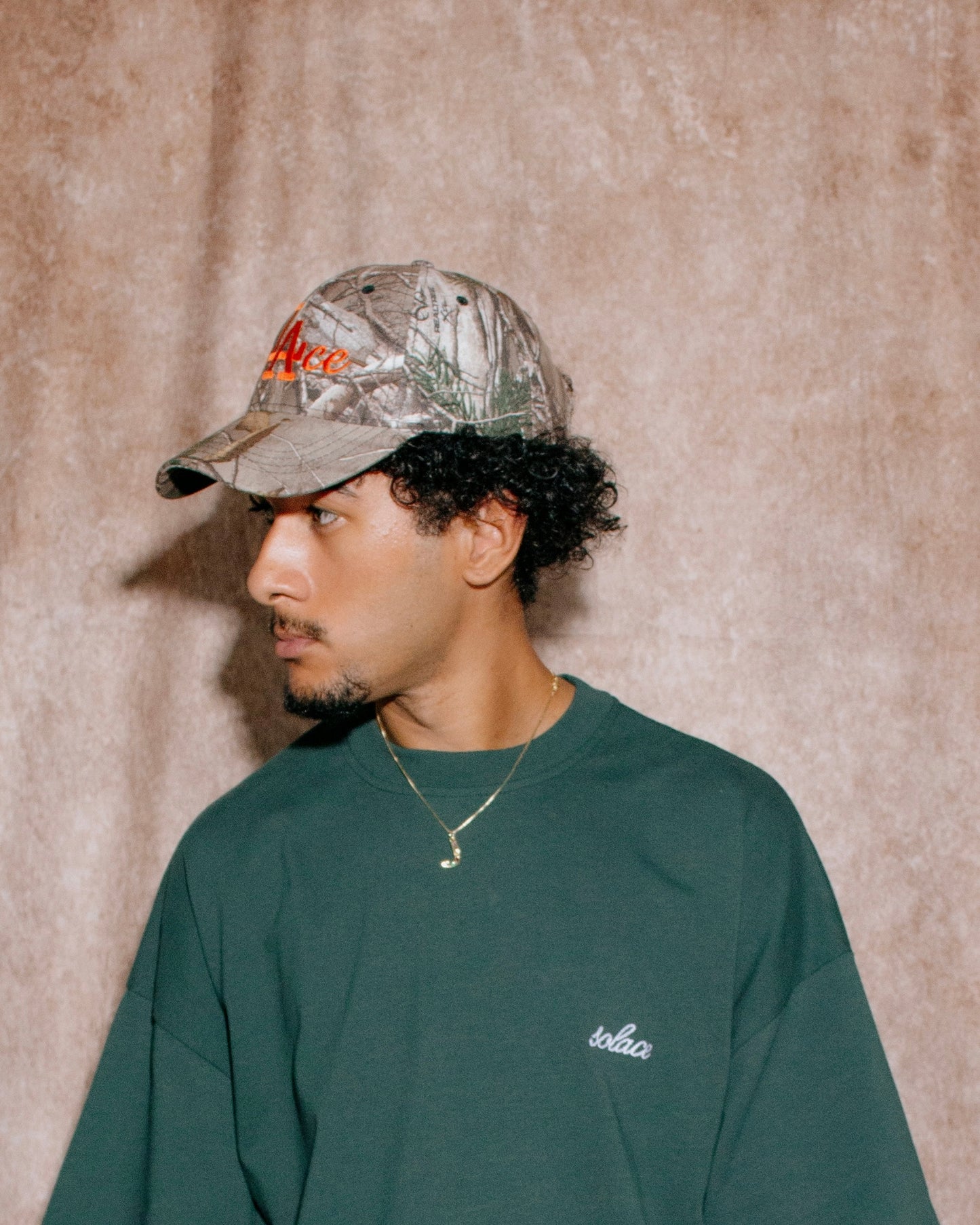 California Camo 6 Panel Baseball Cap - Tree Camo/Solar Orange