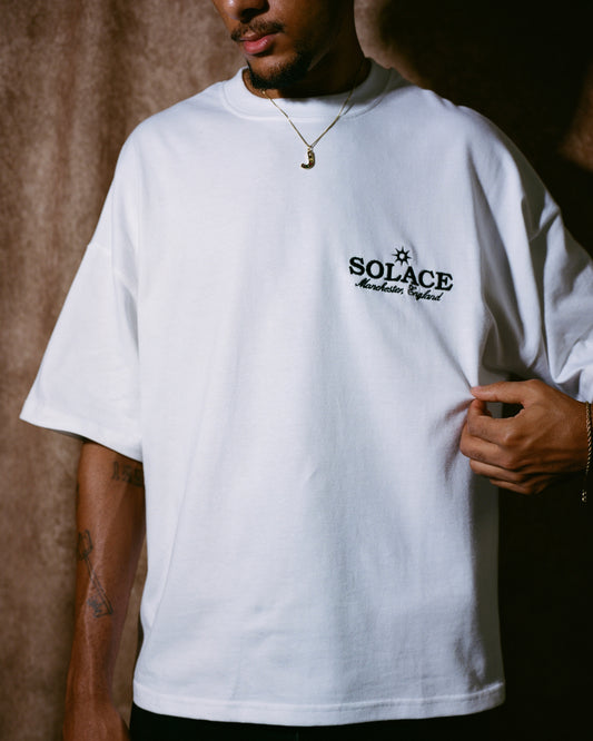Oversized Boxy Solaire Logo T-Shirt - Ivory/Black