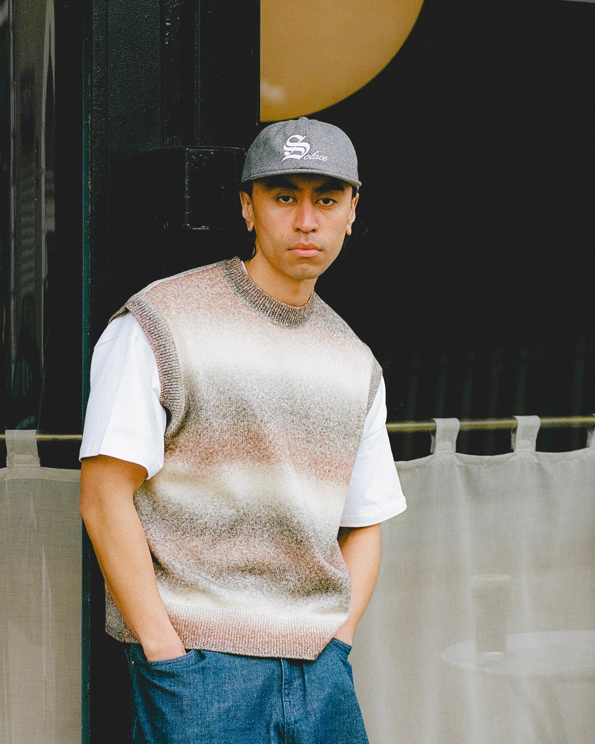 Old English Wool Baseball Cap - Storm Grey/Ivory