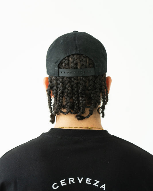 Cerveza 5 Panel Baseball Cap - Black/Rose Red