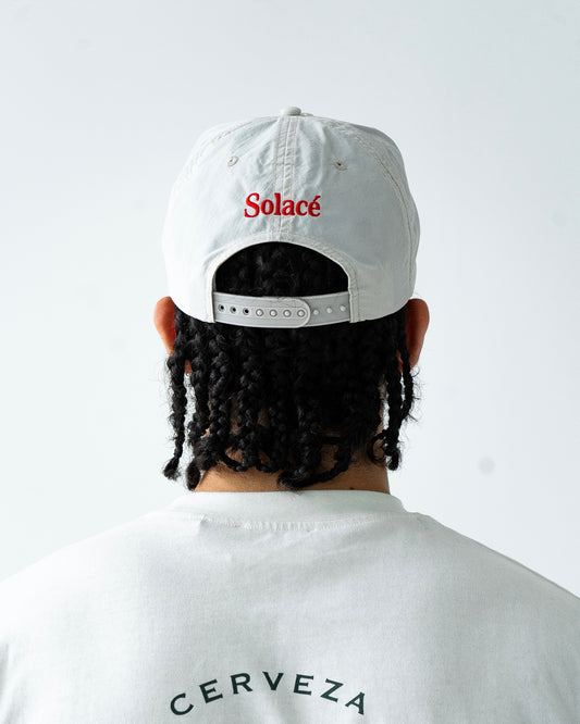 Nylon Tranquilo 5 Panel Baseball Cap - Bone White/Forest Green