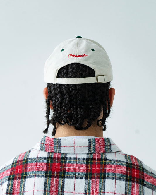 Cerveza 6 Panel Baseball Cap - Ivory/Forest Green