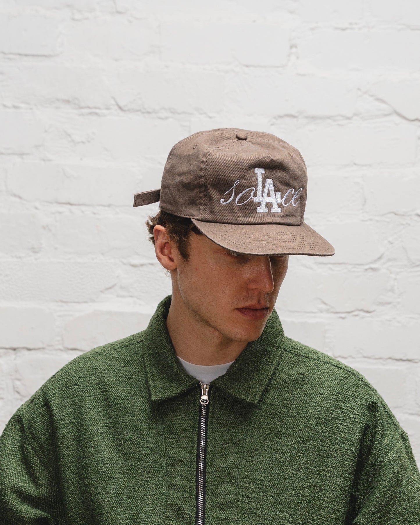 California Cursive 5 Panel Baseball Cap - Walnut Brown/Ivory