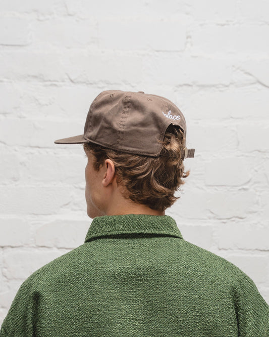 California Cursive 5 Panel Baseball Cap - Walnut Brown/Ivory