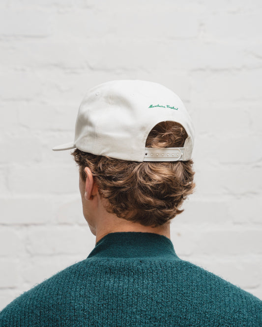 Solaire Logo 5 Panel Baseball Cap - Ivory/Forest Green