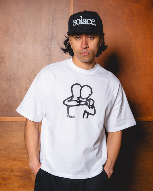 "In Arms" Graphic Logo T-Shirt - Ivory/Carbon Black