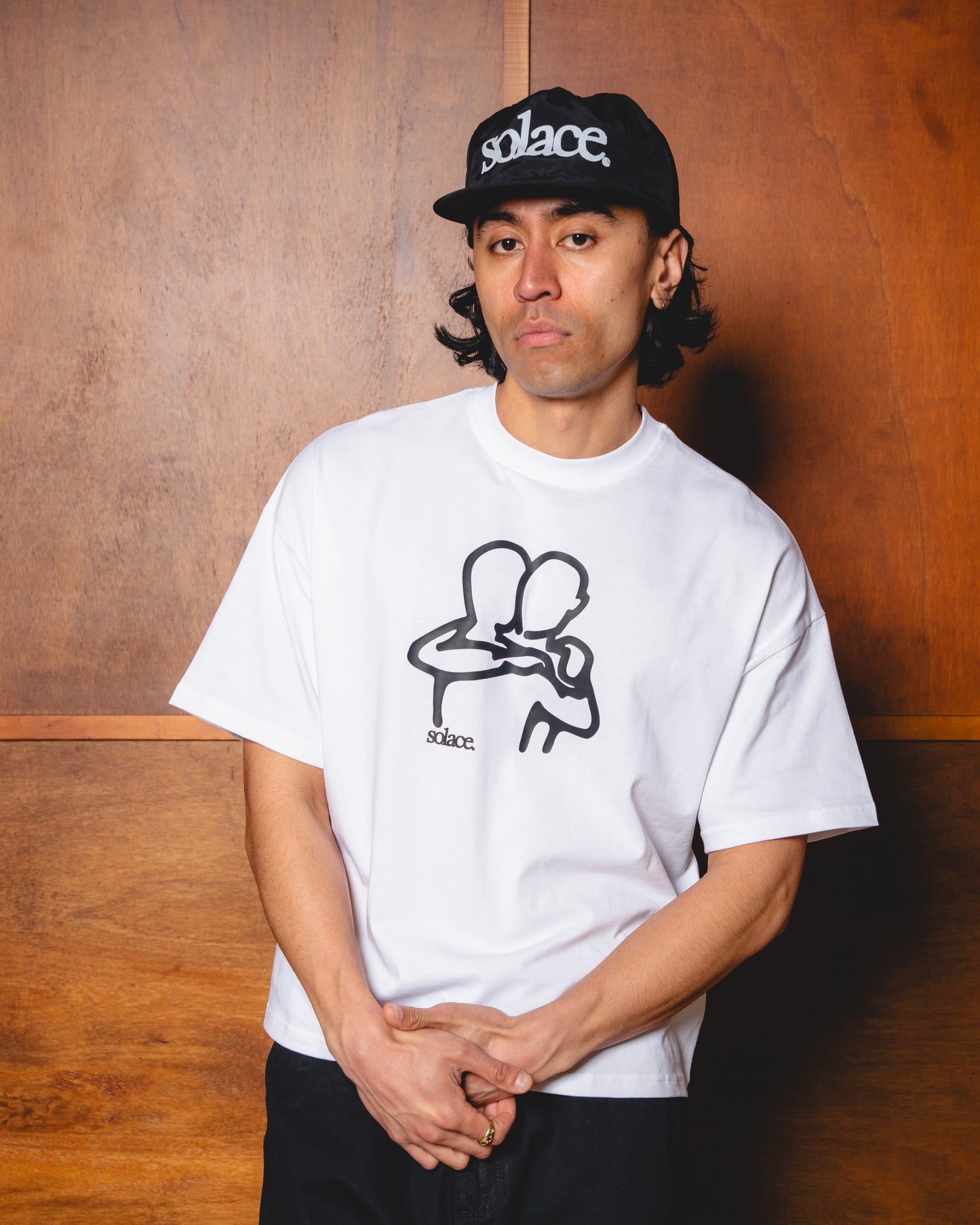 "In Arms" Graphic Logo T-Shirt - Ivory/Carbon Black