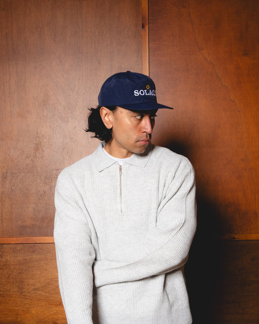 Solaire Logo 5 Panel Baseball Cap - Midnight Navy/Ivory