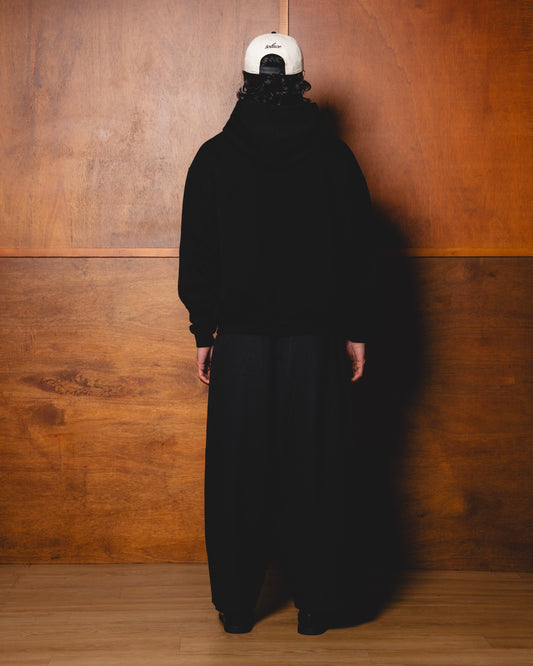 Cursive Logo Zip-Up Hoodie - Carbon Black/Ivory