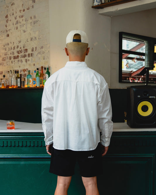 Slub Double Pocket Button Shirt - Ivory