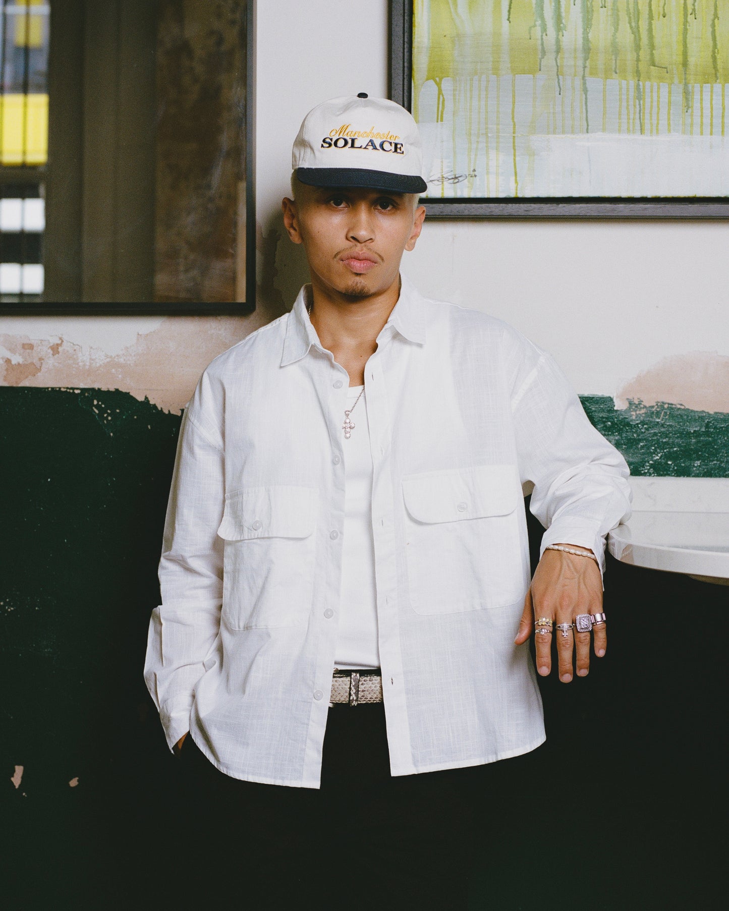 Slub Double Pocket Button Shirt - Ivory