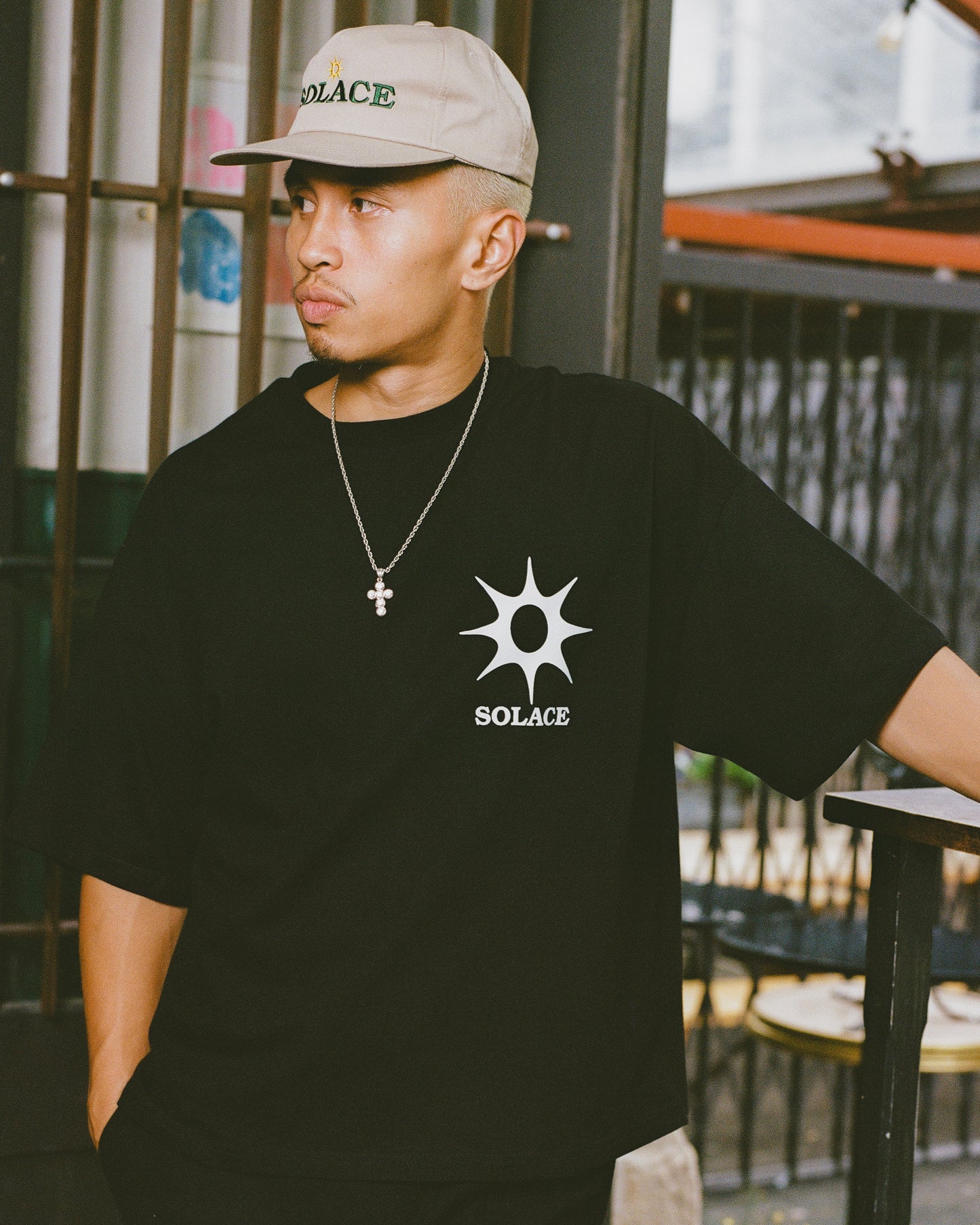 Solaire Logo T-Shirt - Carbon Black/Ivory