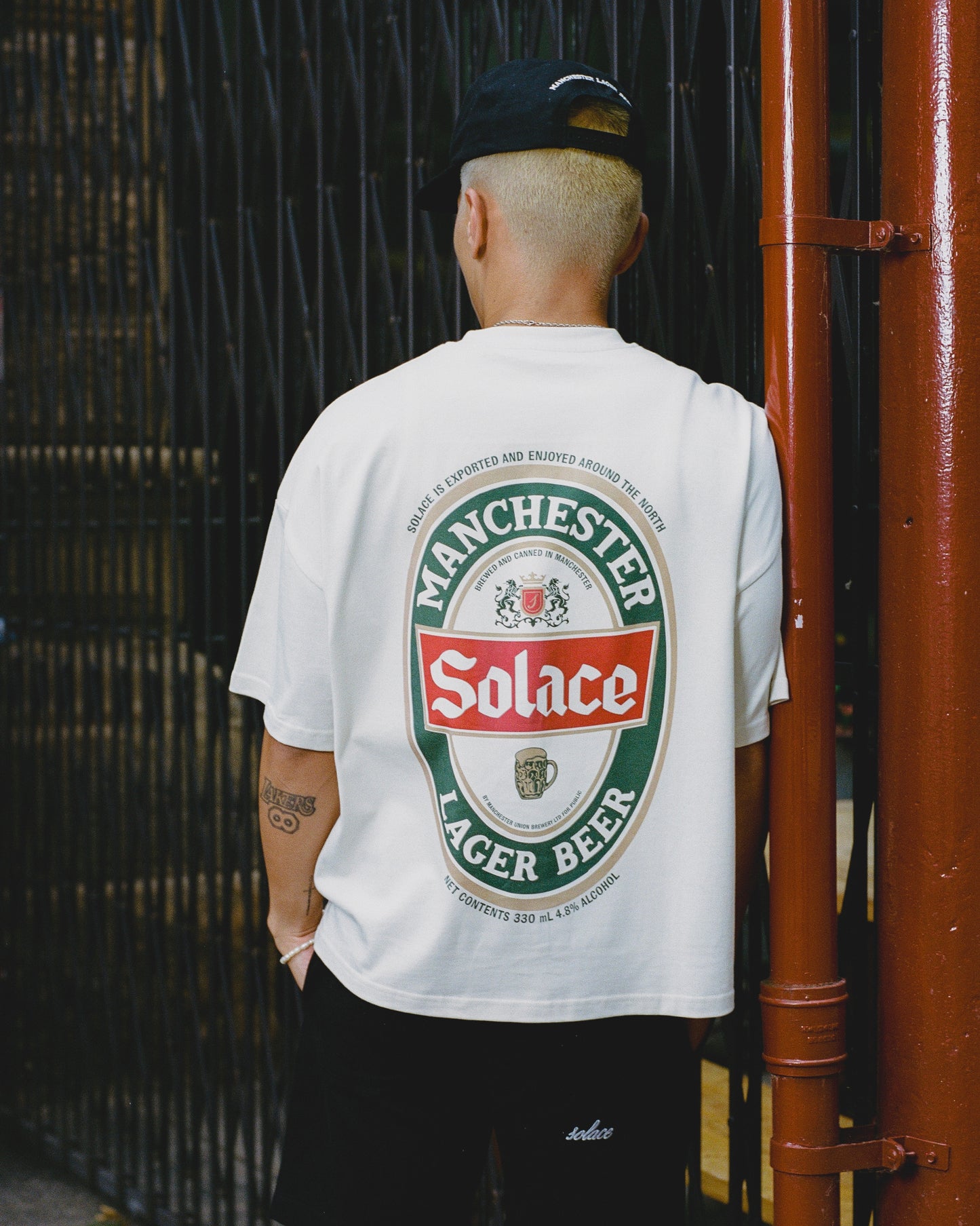 Lager Logo T-Shirt - Ivory/Forest Green