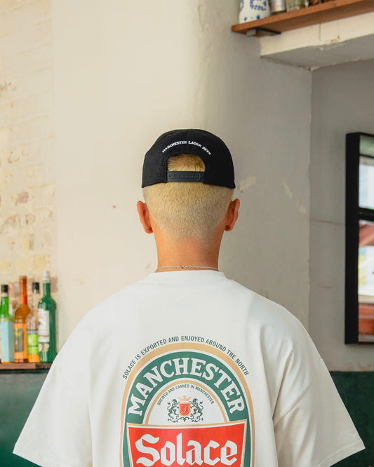 Lager Logo 5 Panel Baseball Cap - Carbon Black/Ivory