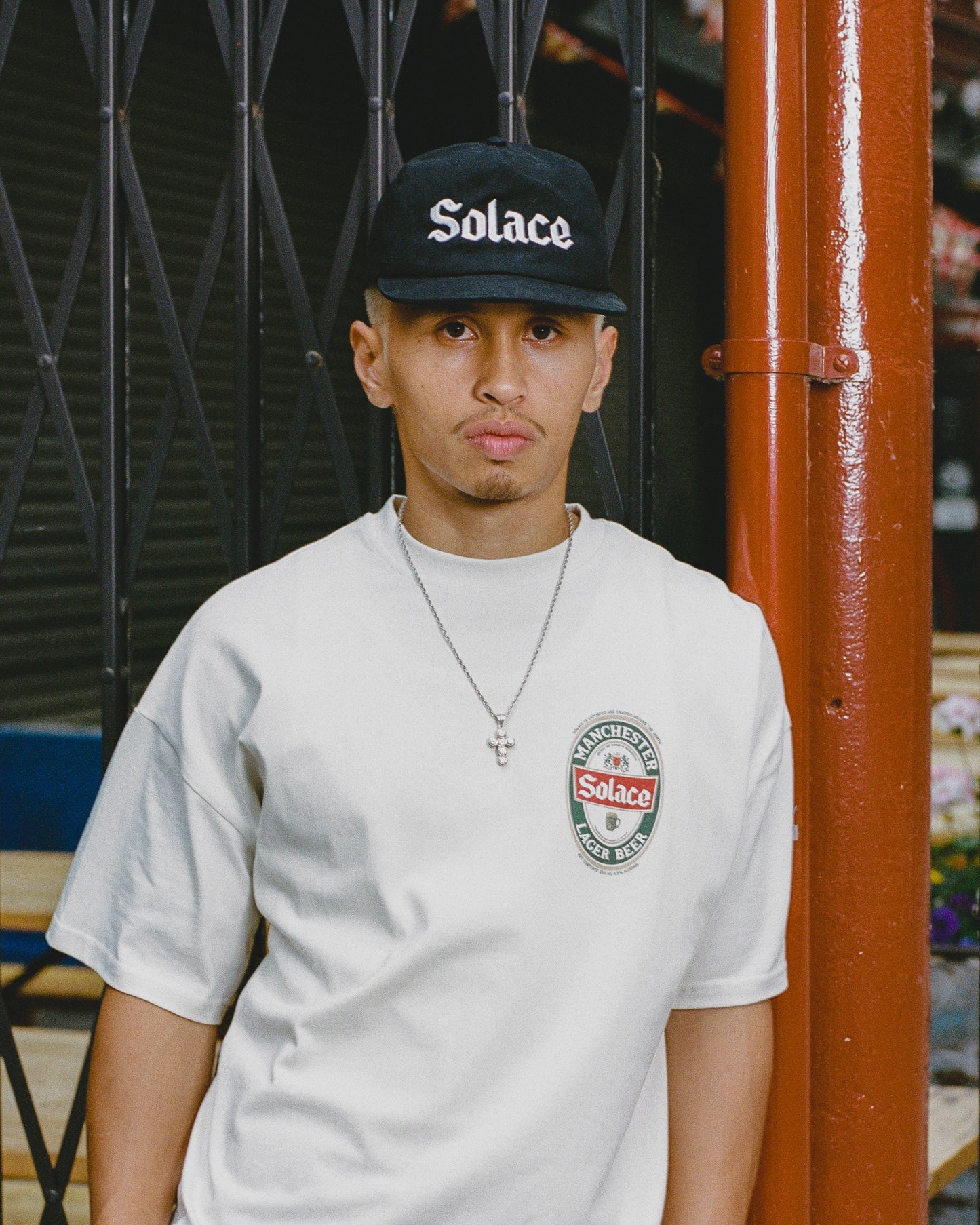 Lager Logo 5 Panel Baseball Cap - Carbon Black/Ivory