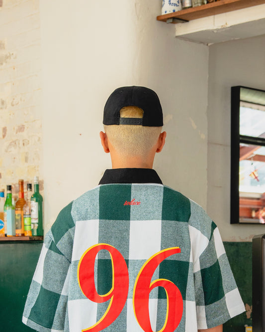 Old English 5 Panel Baseball Cap - Carbon Black/Ivory