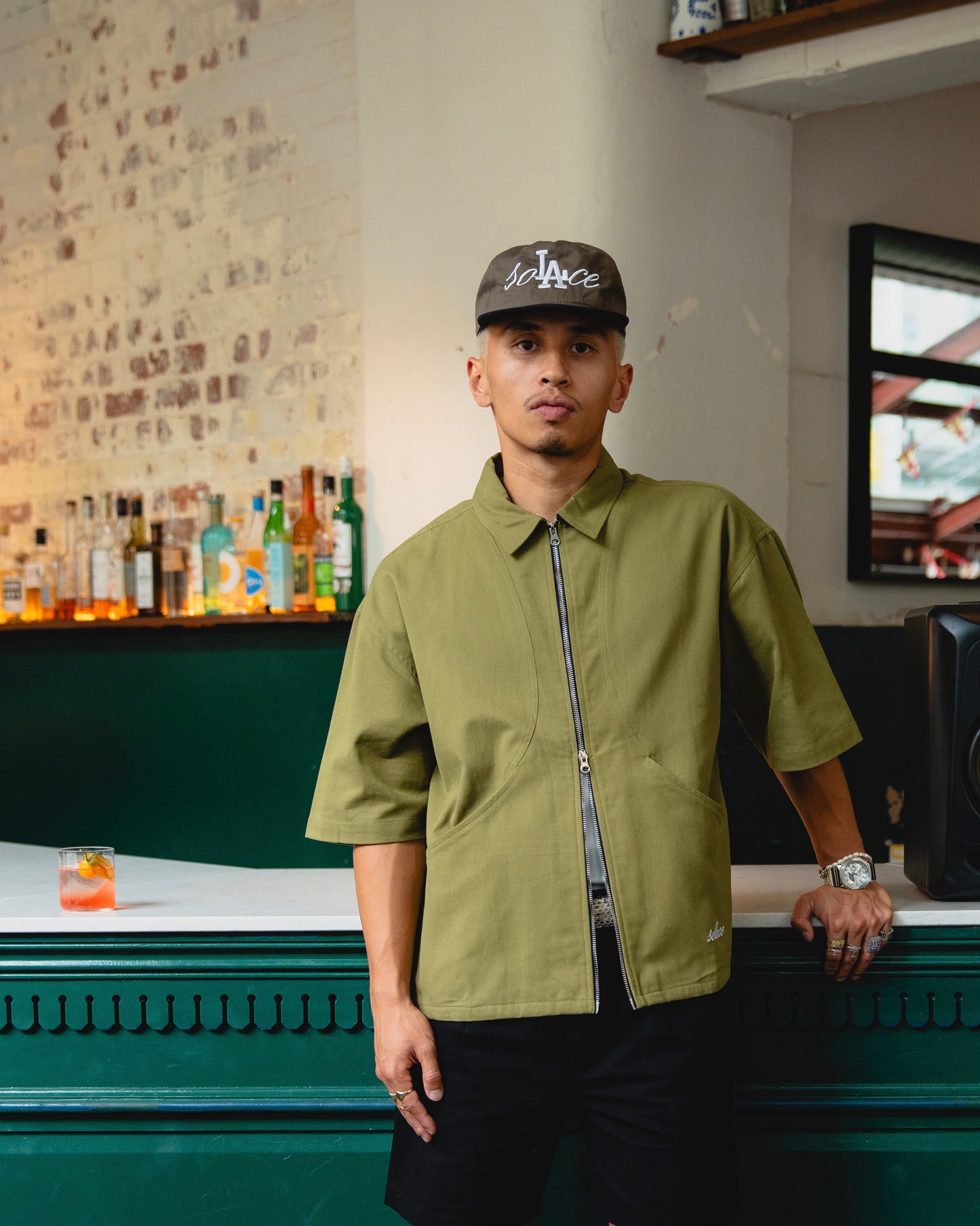 soLAce 5 Panel Baseball Cap - Walnut Brown/Carbon Black