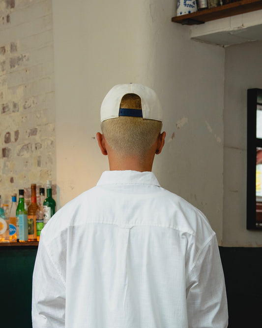 Royal Logo 5 Panel Baseball Cap - Ivory/Midnight Navy