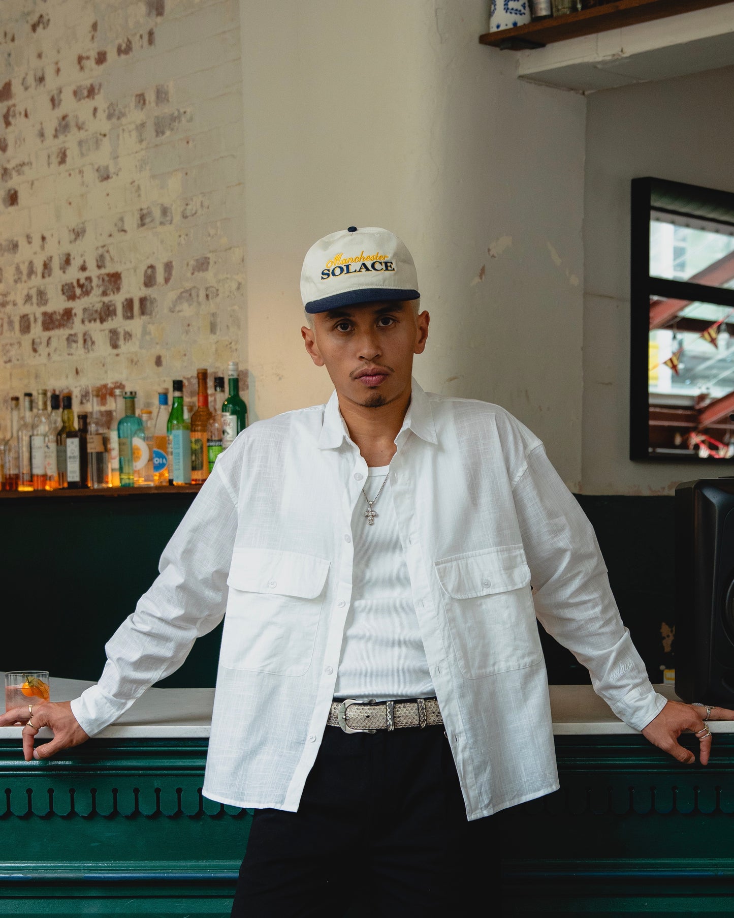 Royal Logo 5 Panel Baseball Cap - Ivory/Midnight Navy