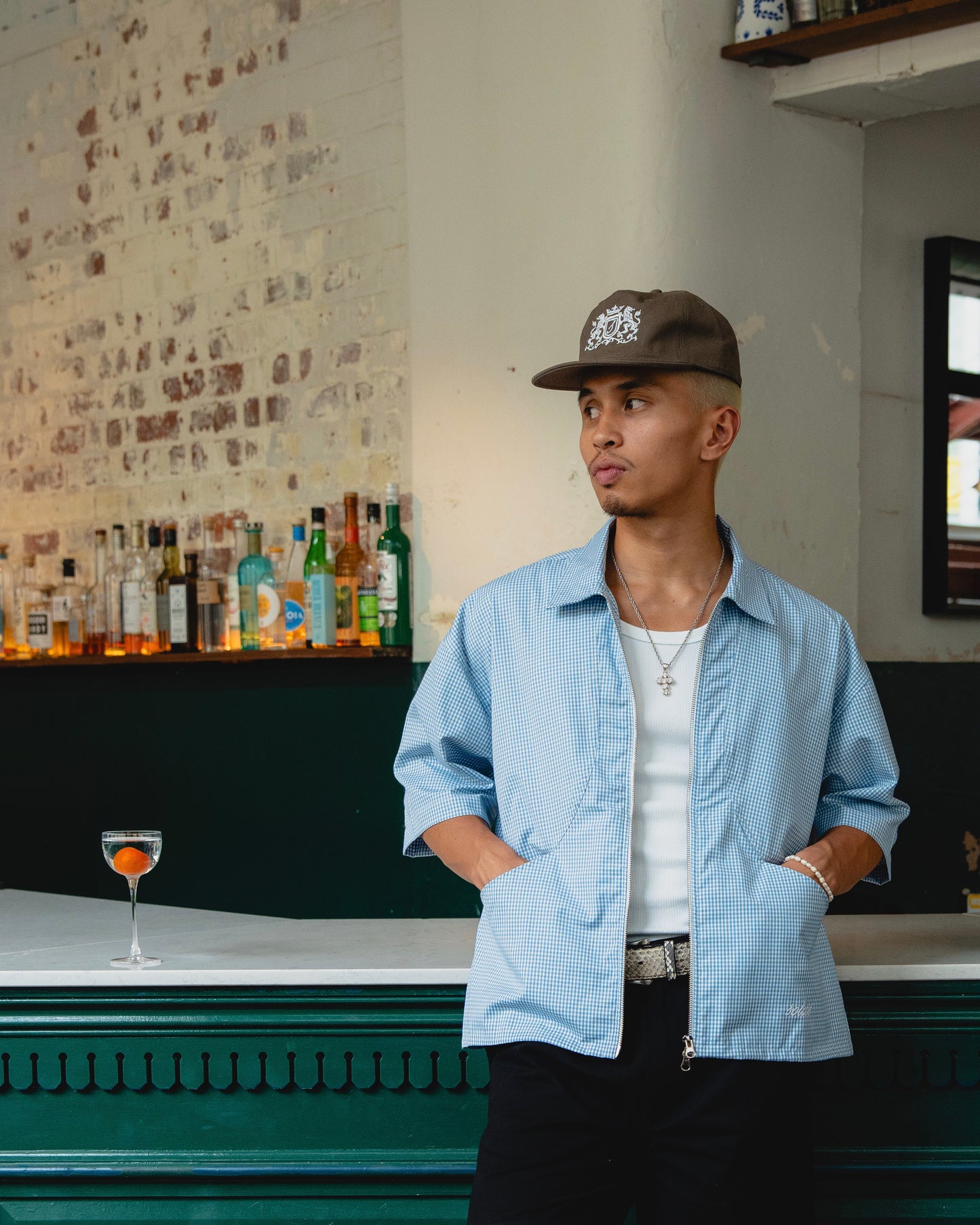 Royal Crest 5 Panel Baseball Cap - Walnut Brown/Ivory