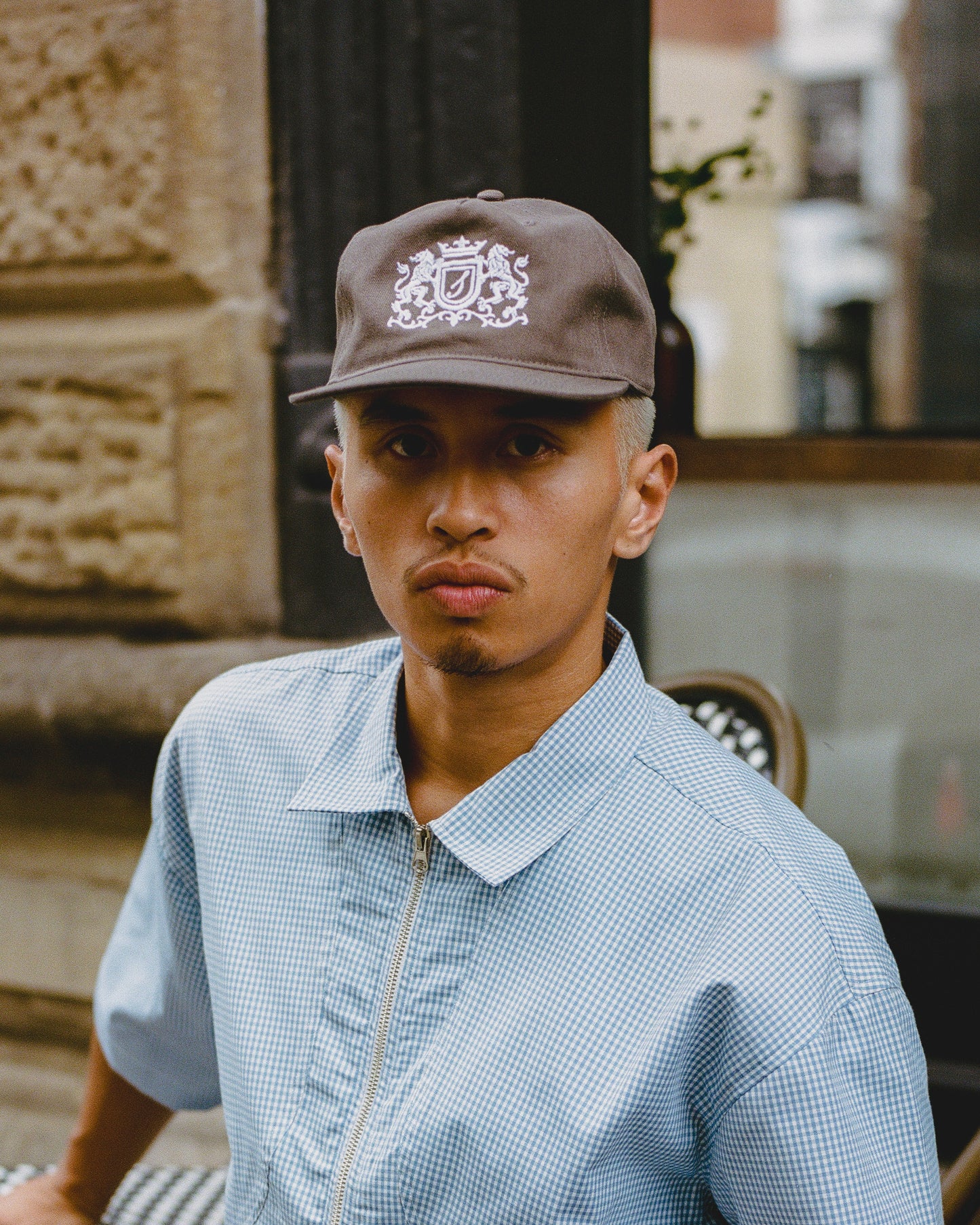 Royal Crest 5 Panel Baseball Cap - Walnut Brown/Ivory