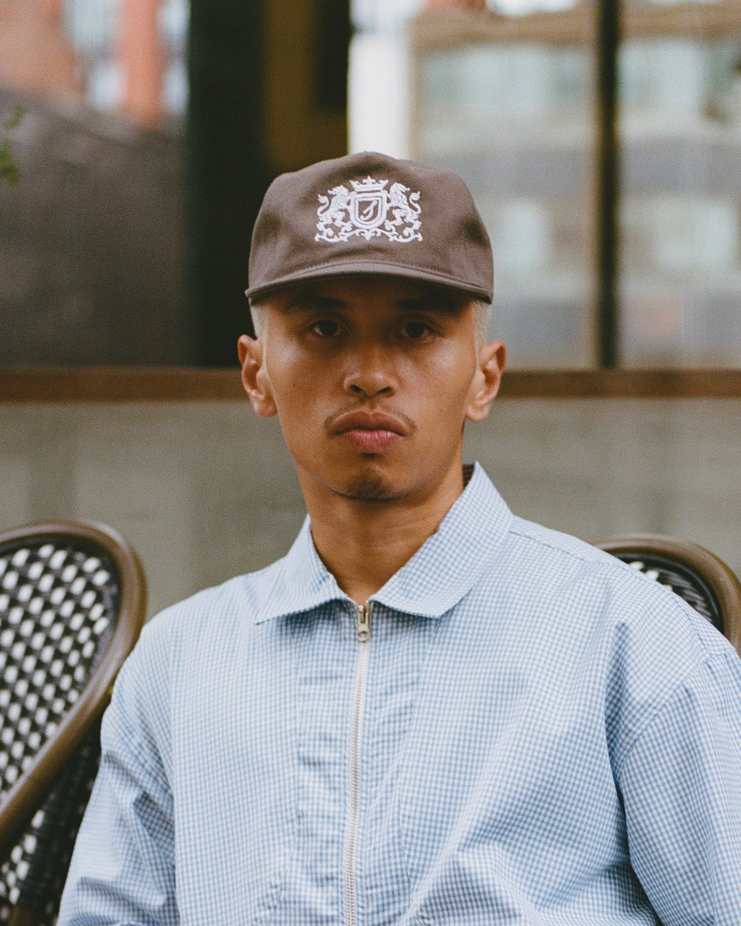 Royal Crest 5 Panel Baseball Cap - Walnut Brown/Ivory