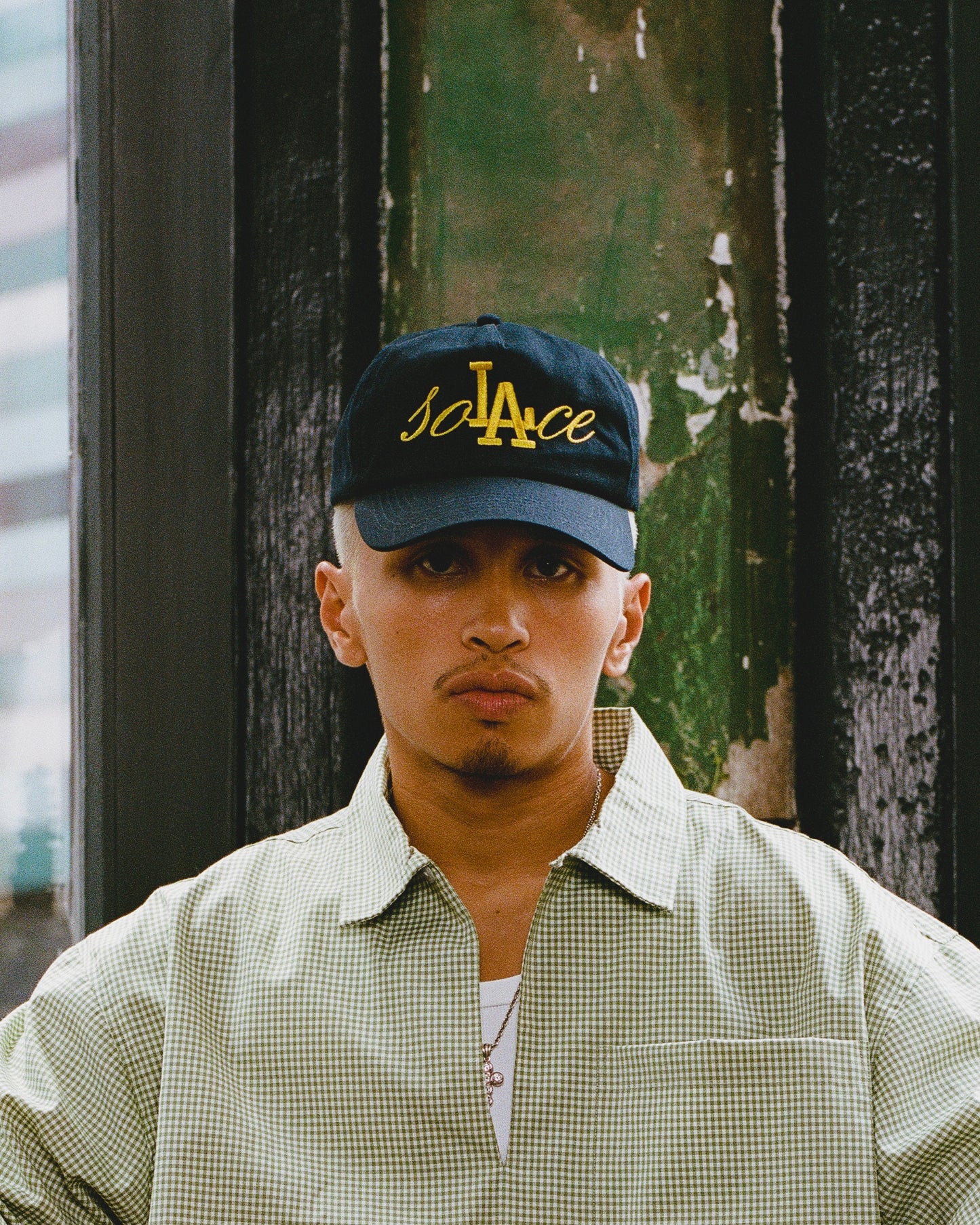 soLAce 5 Panel Baseball Cap - Midnight Navy/Antique Gold