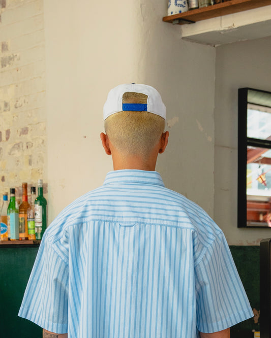 Corduroy soLAce 5 Panel Baseball Cap - Ivory/Dodger Blue