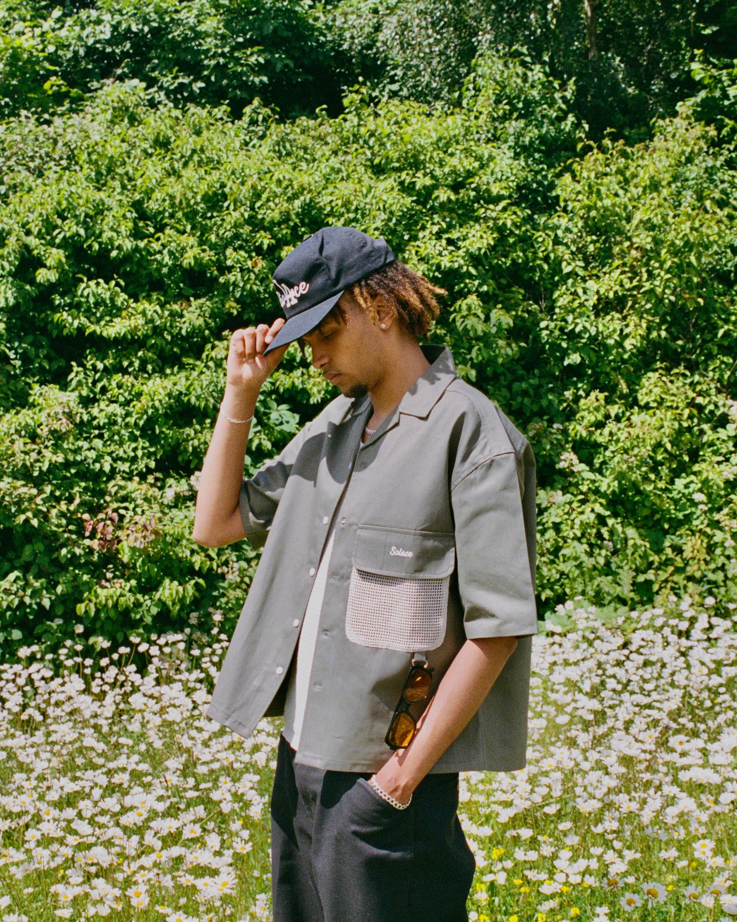 California Blackout 5 Panel Baseball Cap - Black/Ivory