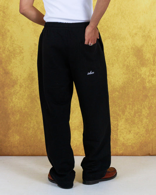 Cursive Logo Straight Leg Jogger - Carbon Black/Ivory