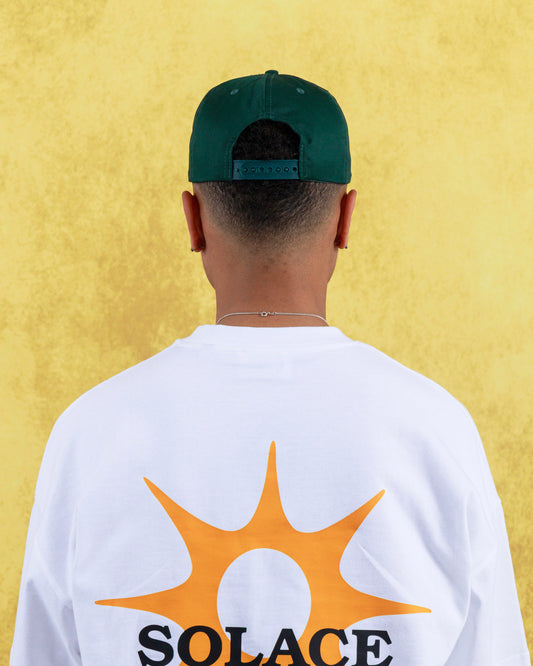 Solaire 5 Panel Baseball Cap - Forest Green/Ivory