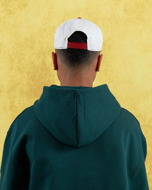 soLAce 5 Panel Baseball Cap - Ivory/Rose Red