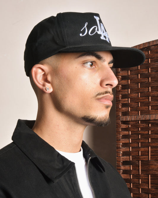 California Cursive 5 Panel Baseball Cap - Balsamic Black/Ivory