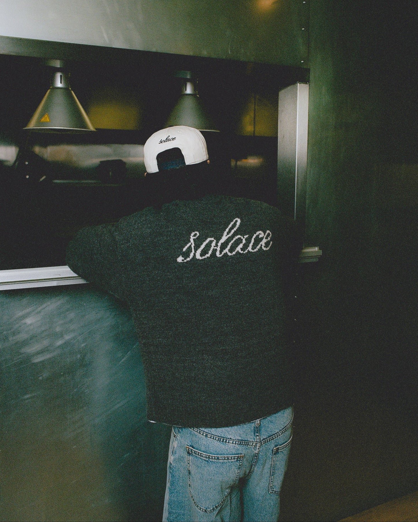 Old English 5 Panel Baseball Cap - Ivory/Midnight Navy