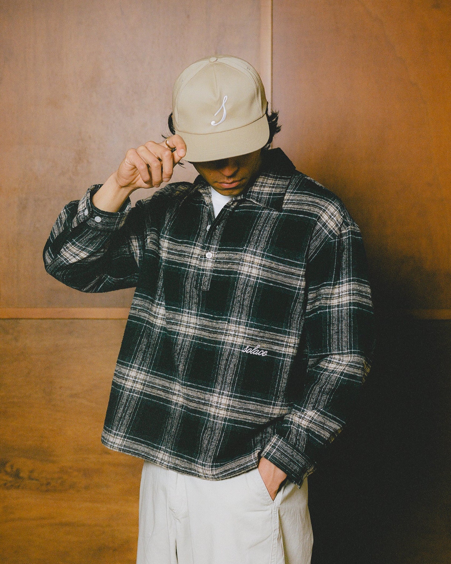 Initial 5 Panel Baseball Cap - Butter Beige/Ivory