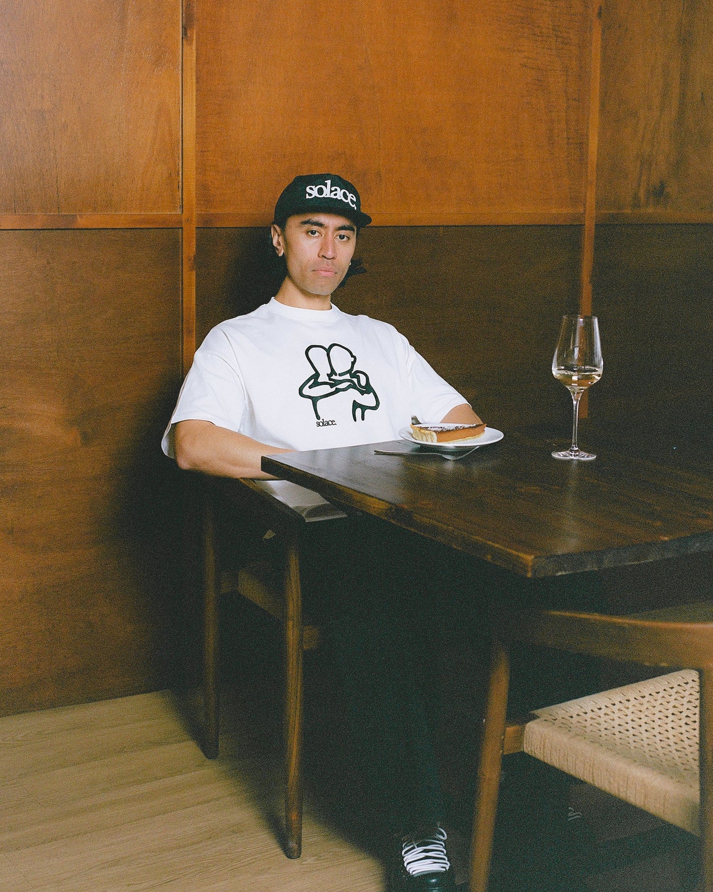 Lowercase Logo 5 Panel Baseball Cap - Carbon Black/Ivory