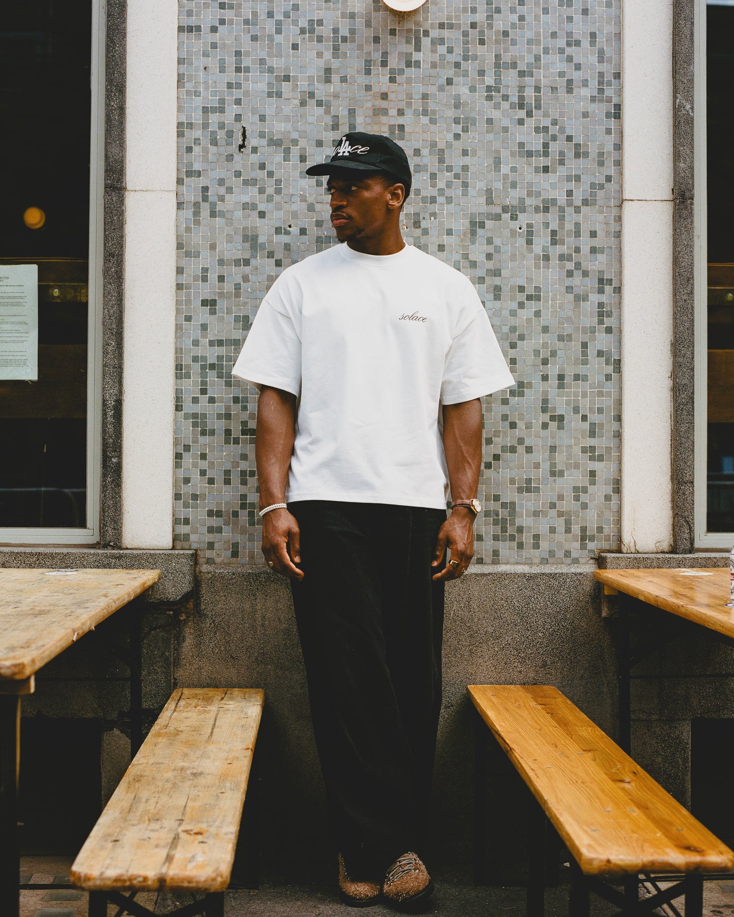 "Place of Solace" Graphic T-Shirt - Ivory/Carbon Black
