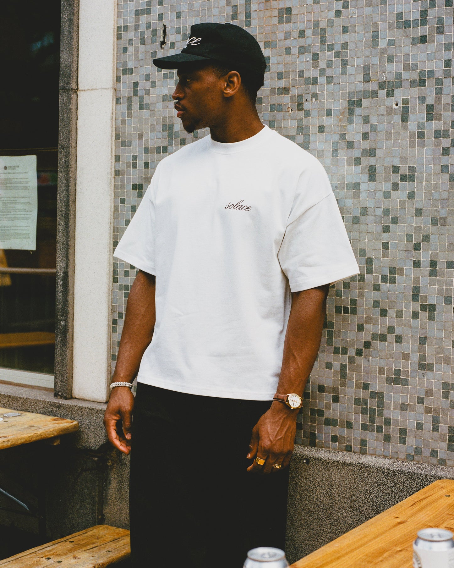 "Place of Solace" Graphic T-Shirt - Ivory/Carbon Black