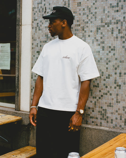 "Place of Solace" Graphic T-Shirt - Ivory/Carbon Black