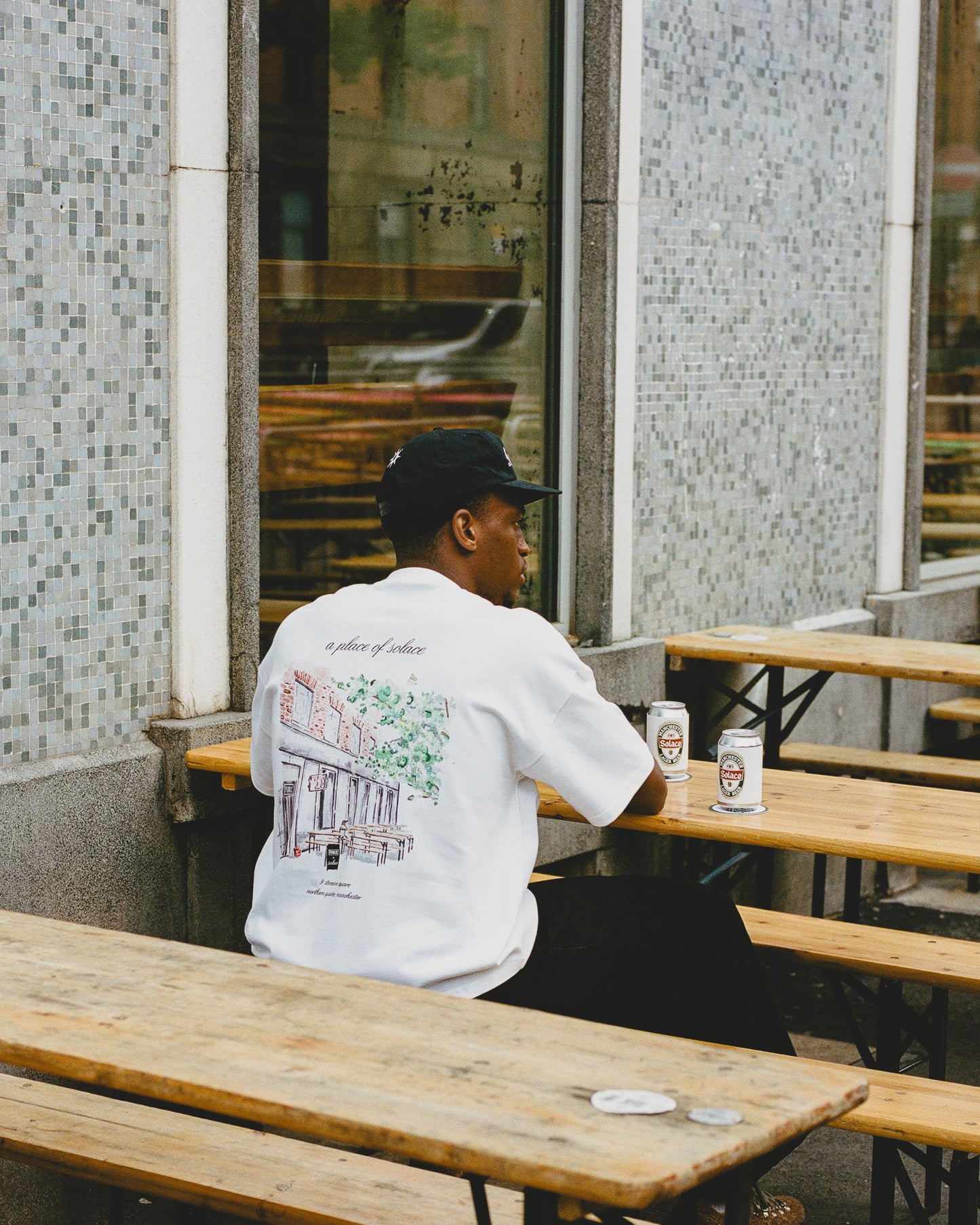 "Place of Solace" Graphic T-Shirt - Ivory/Carbon Black