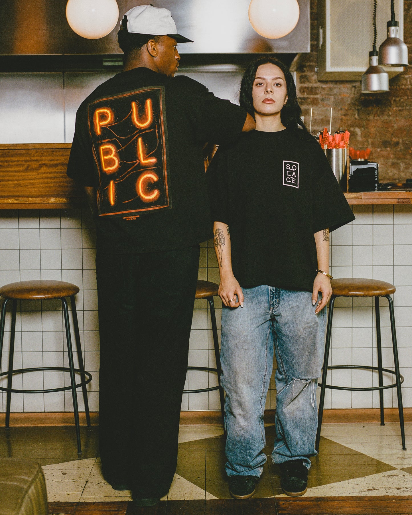 Solace x Public Event T-Shirt - Carbon Black/Neon Red